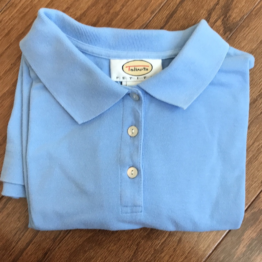 Talbots Petites Polo. Small light blue Excellent condition. Cotton/spandex